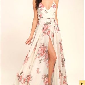 Lulus Floral Maxi Wrap Dress